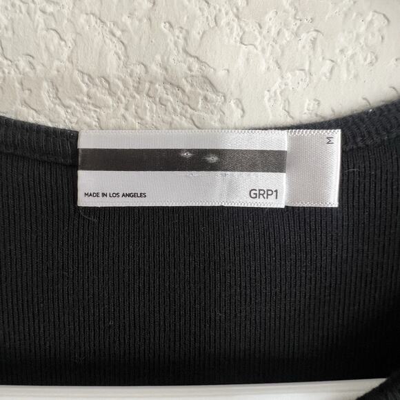 GRP1 knit Black dress 100% Cotton Lagenlook Made in Los Angeles USA Medium Ad9 - Picture 6 of 6